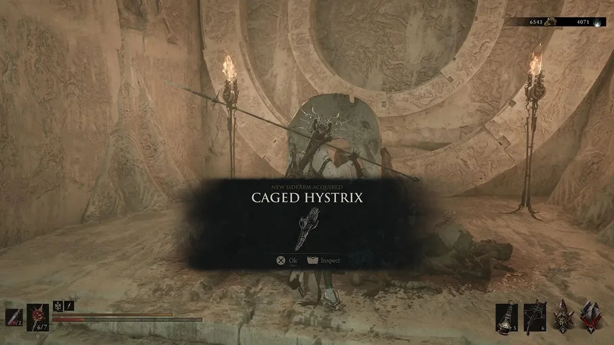 The Harbinger acquires the Caged Hystrix in Mortal Shell 2.