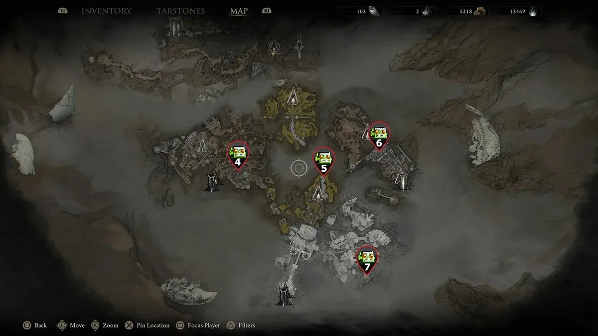 The location of the remaining sidearms in Mortal Shell 2.