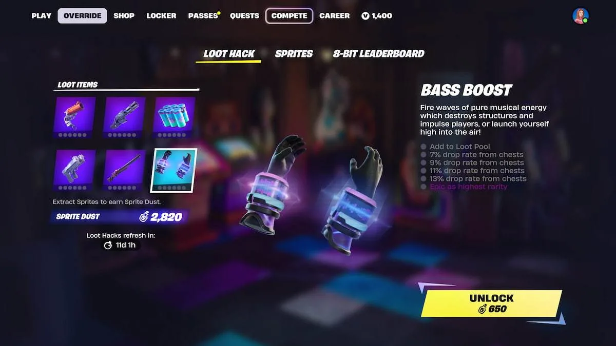 Loot hacks items in fortnite
