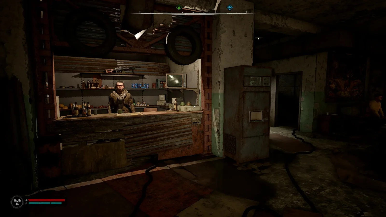 The Slagheap bar in STALKER 2, running on update 2.0.