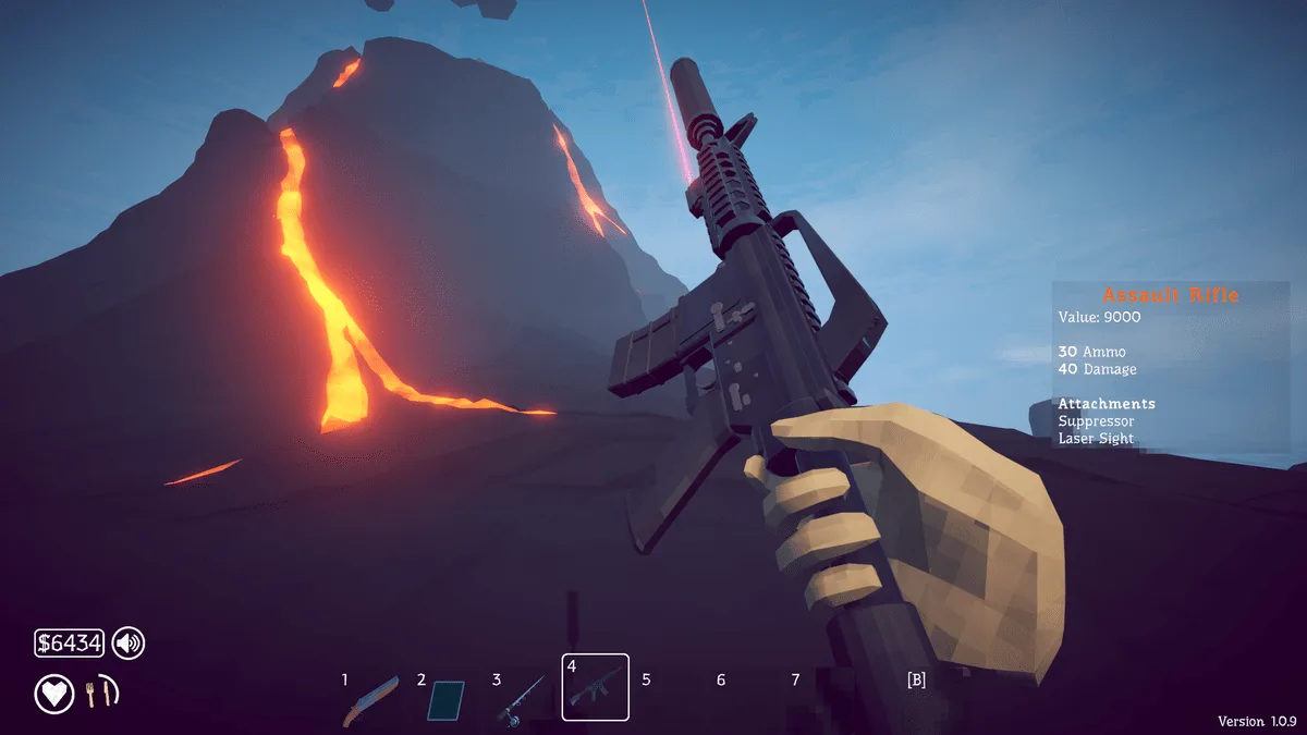 Assault Rifle with the suppressor and the laser sight
