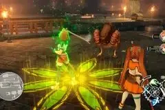 Anelace and Estelle fighting monsters in Trails in the Sky 2nd Chapter