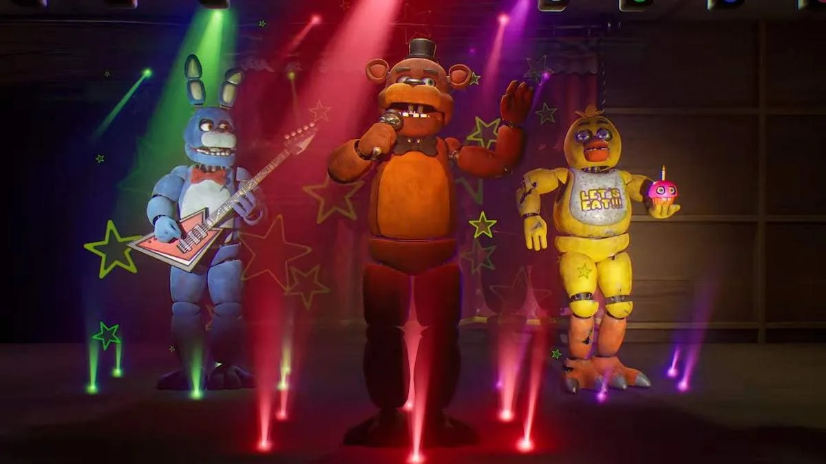 Five Nights at Freddy's characters on stage in fortnite
