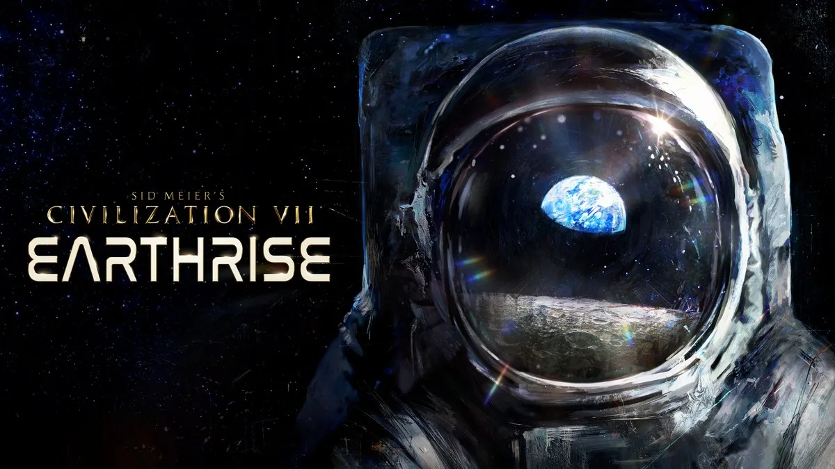 An image of an astronaut's head and shoulders, with earth reflected in their helmet faceplate.