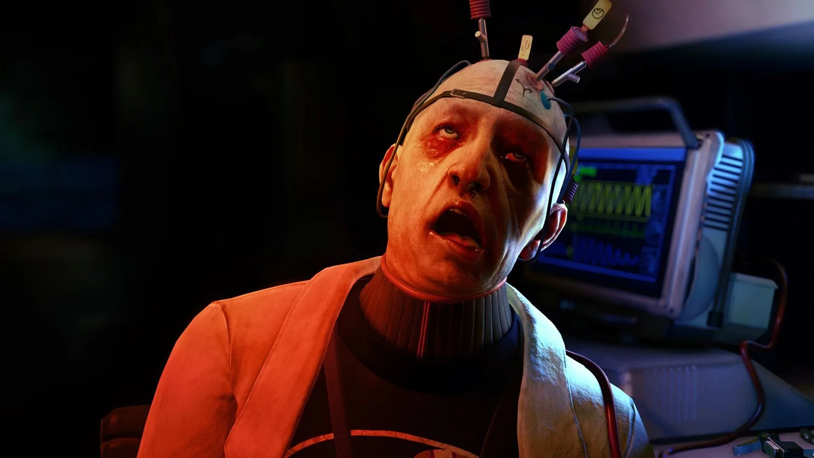 A man with stuff plugged into his head