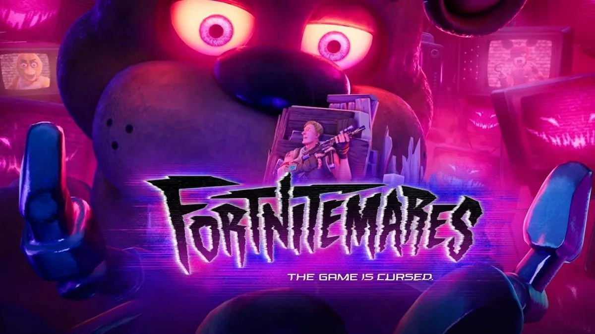 Freddy looming over jonesy in fortnite fortnitemares