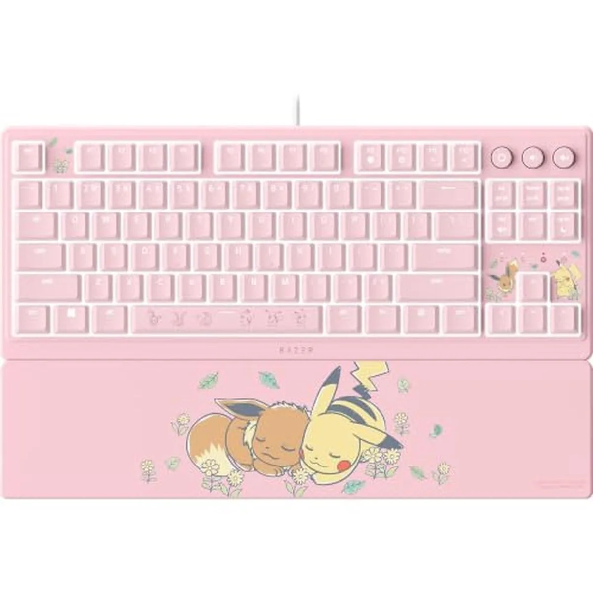 Razer Ornata V3 Tenkeyless Pokémon Pikachu & Eevee - Kompakt, Düz Oyun Klavyesi - Chroma Aydınlatma - Özel Medya Tuşları - Us Qwerty Düzeni | Membran Anahtarlar