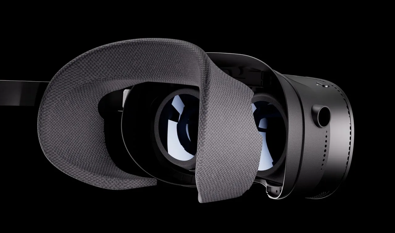 Pimax's new VR headset, the Crystal Pro, on a black background.