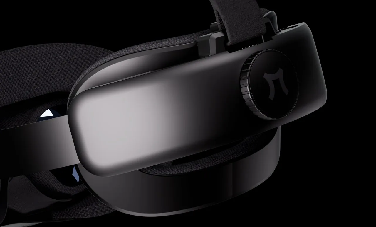 Pimax's new VR headset, the Crystal Pro, on a black background.