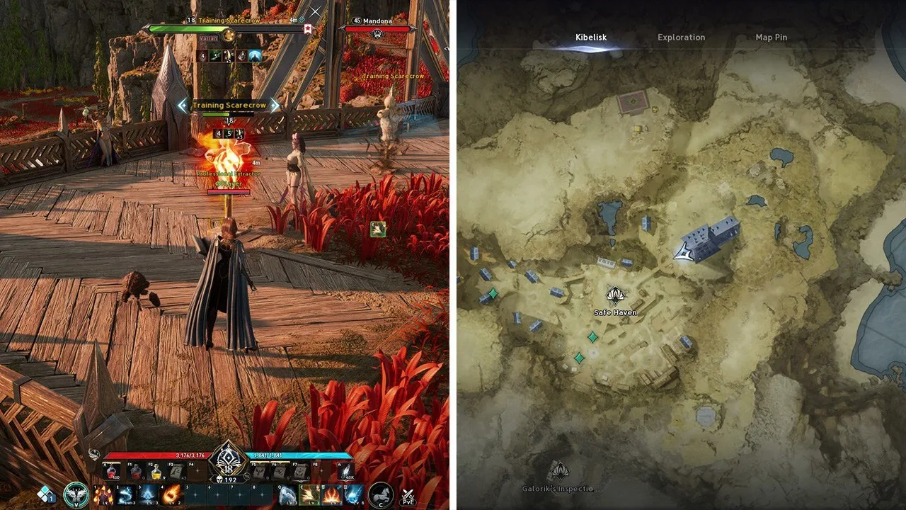 The location of the training dummy in Altgard on Aion 2.