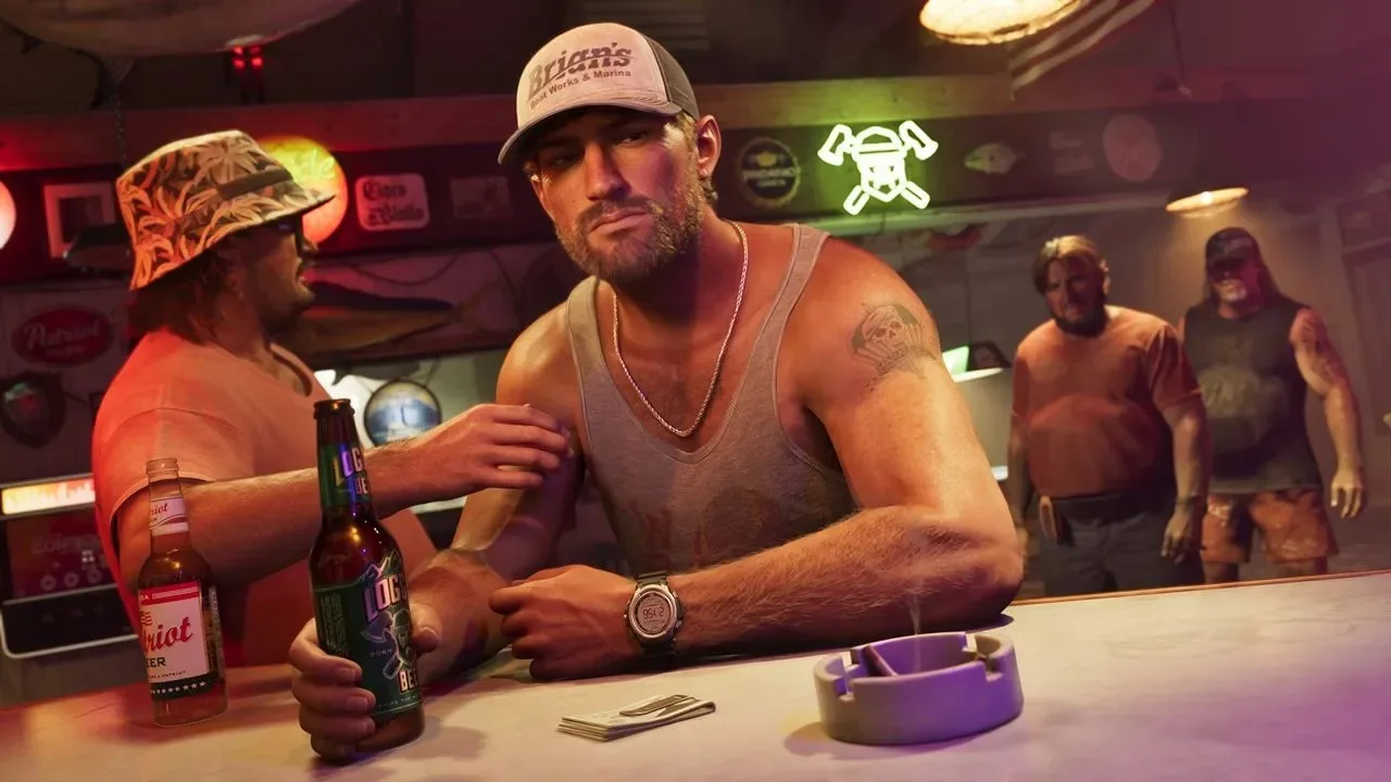 Jason Duval, Grand Theft Auto 6 video oyununda bir içki içer