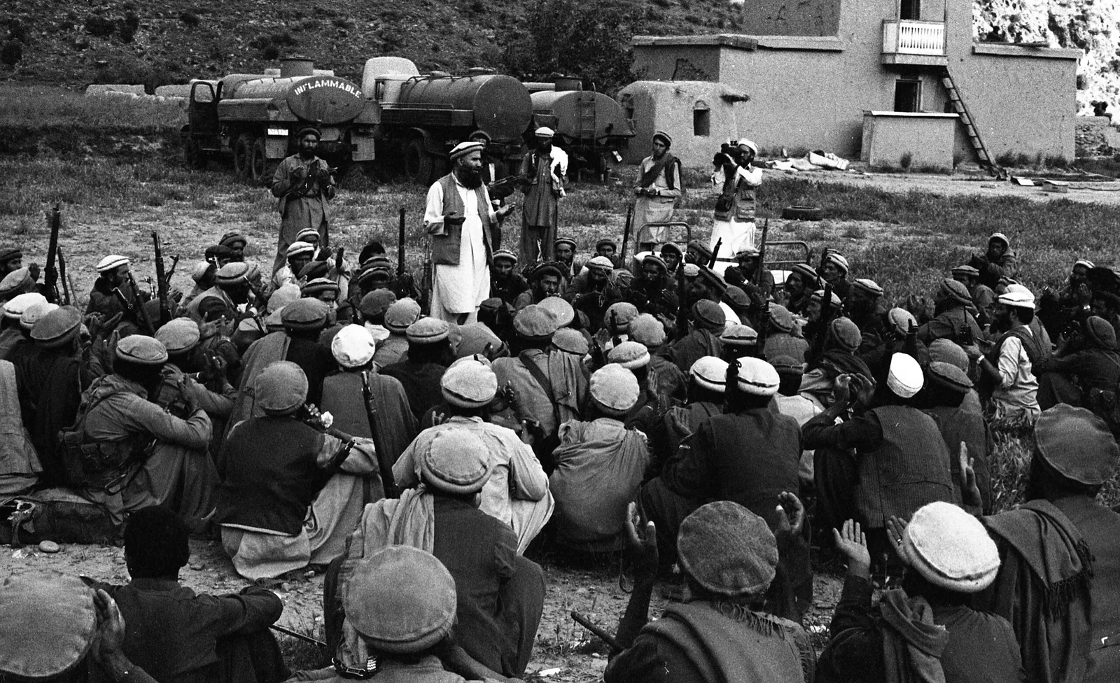 Haji Din Mohammad during a gathering. — 1988 Dönemi Askeri Tarih Belgesi