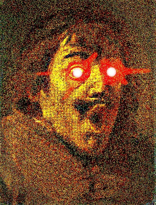 Example of a "deep-fried" meme, featuring distortion and saturated colors