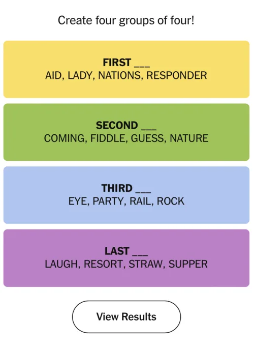 NYT Connections from 31 July 2025