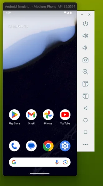 Android Studio yazılımına dahil bir Android emülatörü