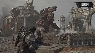 Third-person perspective of Marcus Fenix