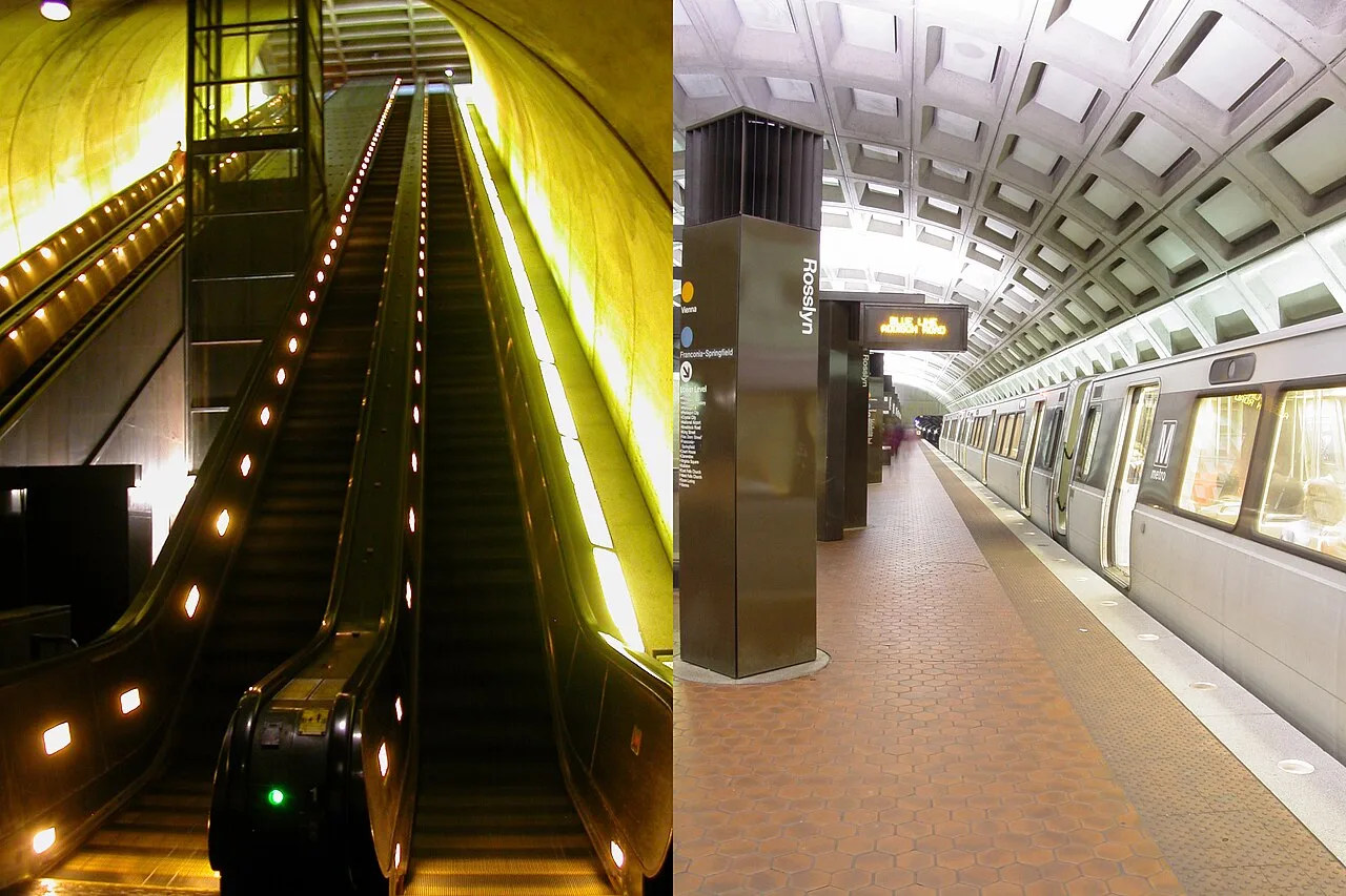 The Rosslyn Metro station is the setting for a scene in which a character is struck by a train. The filmmakers chose the station for its long escalator that leads directly onto a platform.[13]