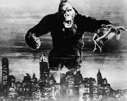 1933's King Kong used stop motion to bring to life a monstrous ape that interacted with human actors.